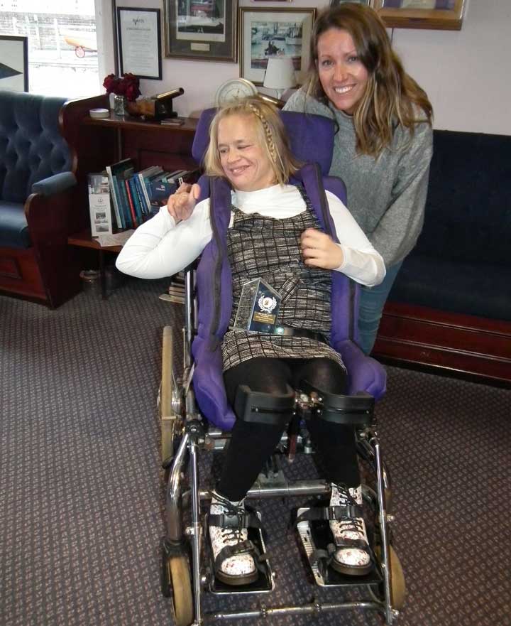 DSCF7372 Amy Wheeler pictured with her carer Laura Worsfold
